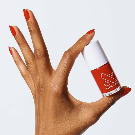 Olive & June Long Lasting Nail Polish | Plump, Gel-Like Finish No Lamp Needed | Lasts up to 10 days | Salon-Quality Color at Home | 15-Free, Vegan & Cruelty-Free Chip-Resistant Shine | CV Cherry Red