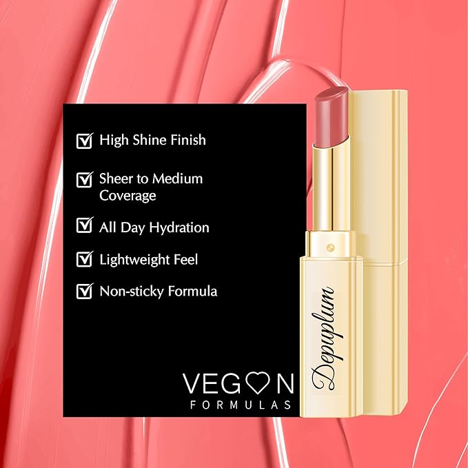 Nude Pink Lipstick for Women Hydrate Cream Lipstick Moisture Lip Gloss Sheer-Medium Coverage Shine Tinted Lip Balm for Dry Lips, DM95 Nude Pink