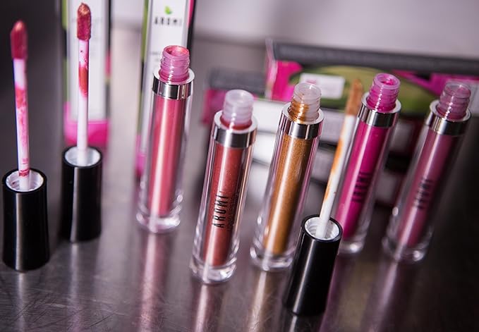 Aromi Metallic Liquid Lipstick | Rosy Peach Lip Color with Shimmery Finish, Vegan. Cruelty-free, Long-lasting and Smudge Proof, Gluten Free (Pumpkin Spice)