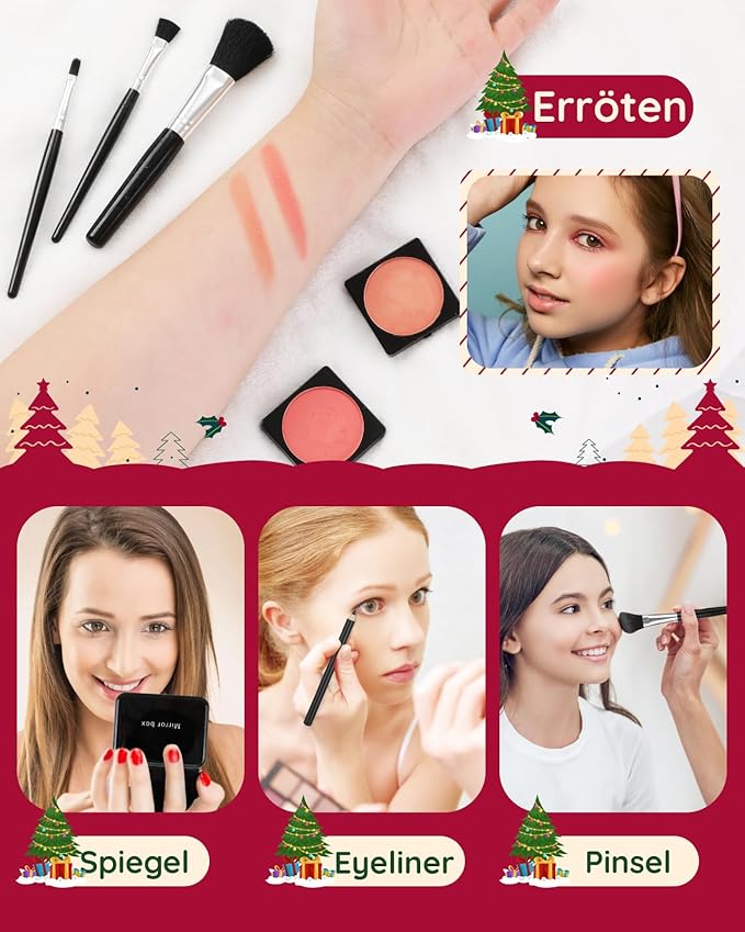 Christmas Makeup Advent Calendar 2025 for Teens Girls, 30pcs Advent Beauty Calendar, 24 Days Christmas Countdown Calendar Makeup Gift Set, Xmas Gift Box for Teens Girls Full Kit