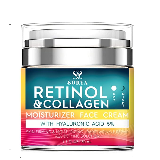 Retinol & Collagen Face Cream – Anti-Aging Moisturizer for Wrinkles & Fine Lines | Hyaluronic Acid & Peptides | Hydrates & Restores Skin Elasticity