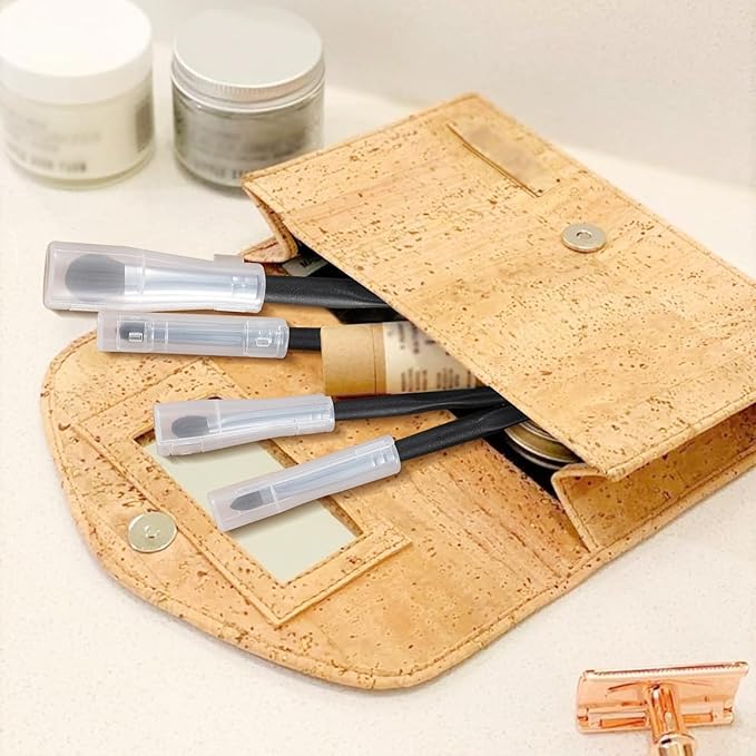 ENERGY Eye Makeup Brush Set 4PCS Professional Eyeshadow Blending Brushes Kit for Eyes Liquid Cream Powder Makeup Up Soft Fluffy Natural Goat Hair for Shader,Smudge,Crease Applicator with Travel Cover