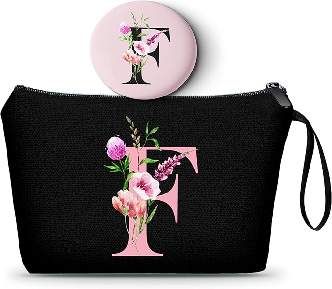 Birthday Friendship Womens Bridesmaid Proposal Coolest Gifts for Sister Teacher Coworkers Bride Personalized Travel Makeup Cosmetic Bag with Mirror Valentines Mothers Day Christmas Graduation F