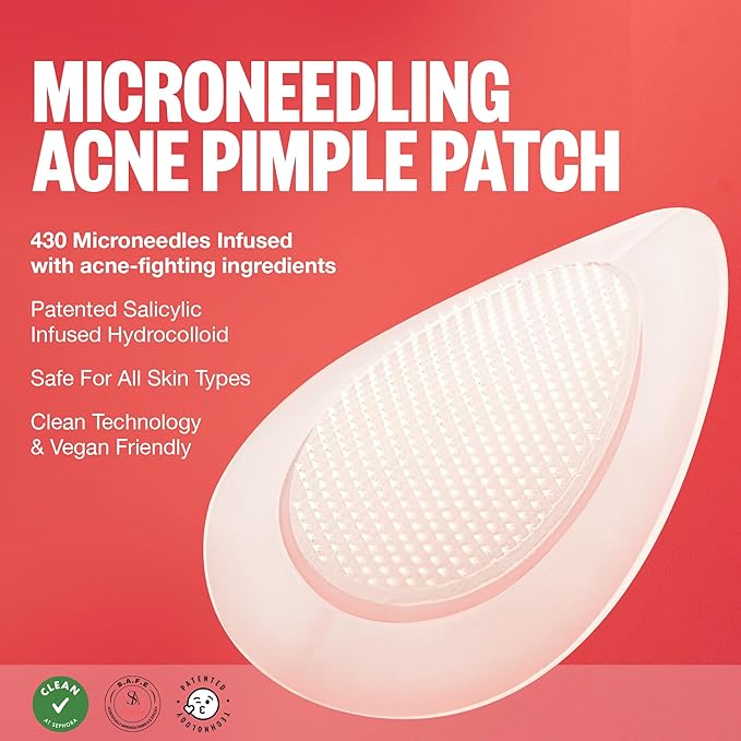 PEACE OUT Early Stage Acne Dots Helps Target Blemishes Below the Surface, Hydrocolloid Pimple Patches Minimize Bumps Before They Appear with Dissolving Microneedles, Salicylic Acid, 8 Count