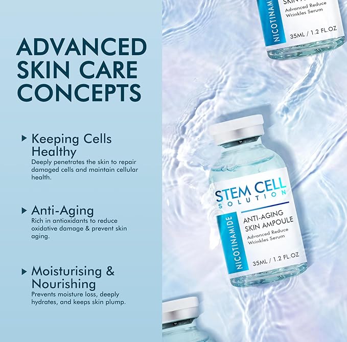 Stem Cell Serum for Face, Effective Microneedling Serum, Advanced Age-Defying Formula for Wrinkle Reduction & Skin Renewal- Daily Skincare Use with and Without Microneedling, 1.2 Fl Oz