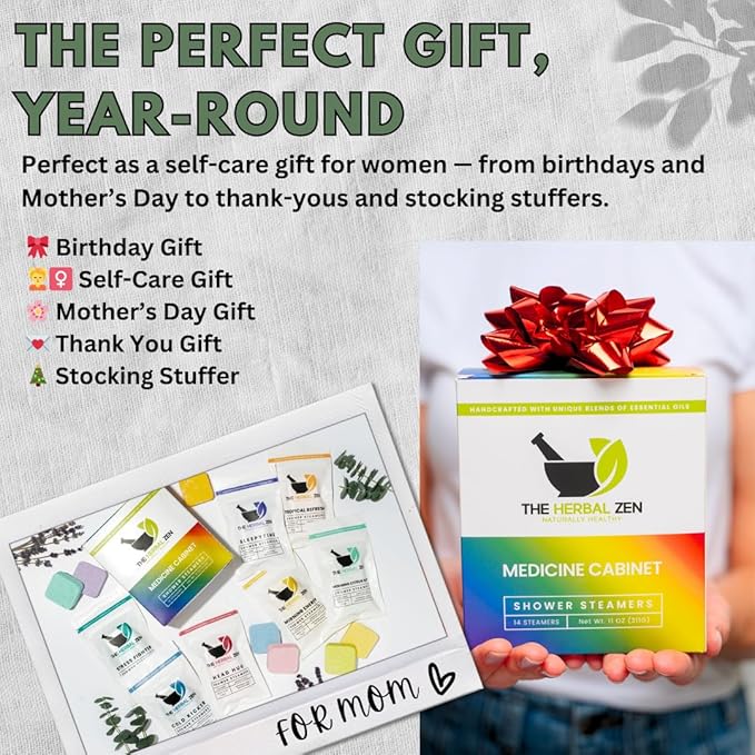 Shower Steamers Aromatherapy Bombs (Variety Pack) – Adult Christmas Stocking Stuffer – Made in USA - Shower Tablets Aromatherapy – Natural Essential Oils – Self Care Gifts for Women and Men (14 Pack)