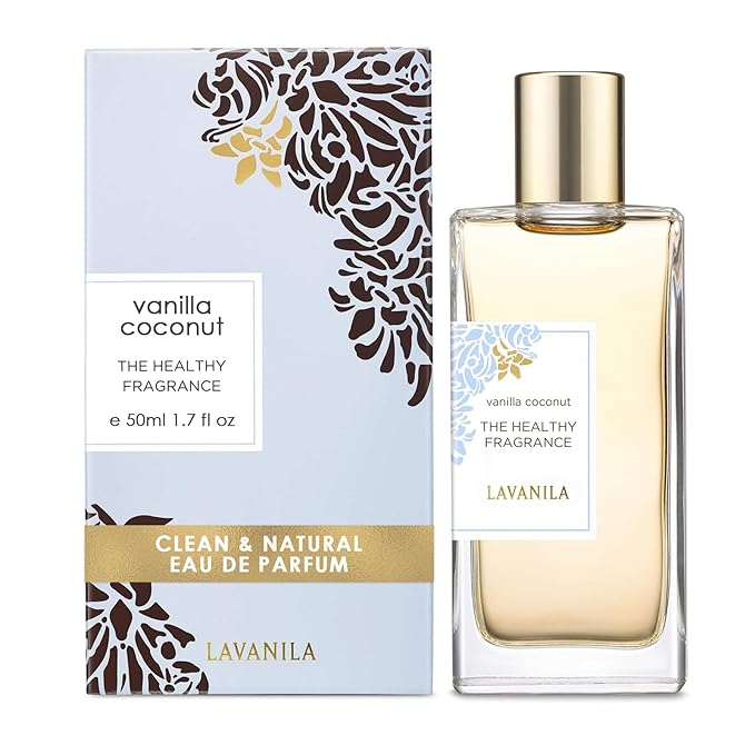 Lavanila Vanilla Coconut Perfume for Women 1.7 Fl Oz - Tropical Coconut, Tahitian Tiare Flower & Warm Vanilla Fragrance, Clean and Natural Eau de Parfum Made In USA