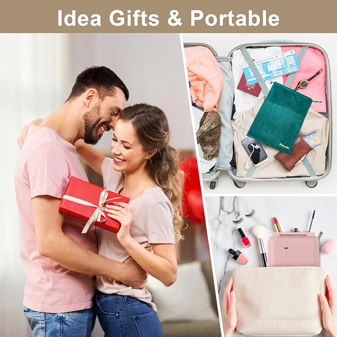 Mocado Travel Makeup Mirror with Light, 1x/10x Magnifying Mirror with Light, 3 Colors Lighted Magnifying Mirror, 2000mAh Rechargeable Lighted Makeup Mirror, Dimmable Touch, Memory Function (Pink)