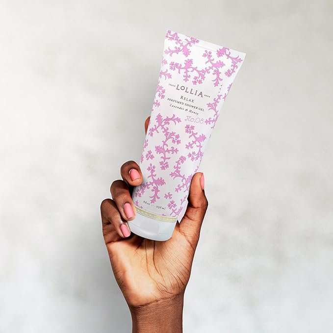 LOLLIA In Love Shower Gel, 8 fl oz, Classic Petals, Apple Blossom, Jasmine, & Living Rose, Luxury Shea Moisture Hydrating Women's Body Wash, Delicate & Relaxing Scented Bath Soap for Self Care