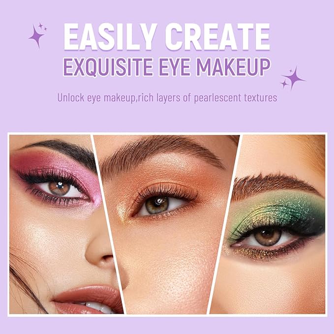 Nude Brown Shimmer Eyeshadow Nude Double Colors Palette, High Pigment Eye Shadow Powder, Blendable Smooth and Texture Waterproof, Smudge-proof, Durable and Long-lasting Makeup Palette 01#