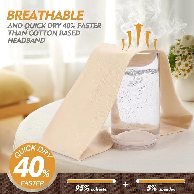 Headbands for Women Stocking Stuffers - 8Pcs Head Bands Non Slip for Women's Hair Accessory Stretchy Fabric Sweat Headband for Workout Sport Yoga Running Christmas Birthday Gifts for Women Valentines