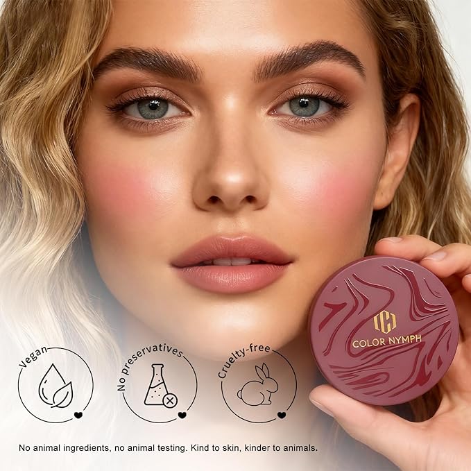 Color Nymph 3-Shade Contour Palette with Highlighter Bronzer Blush for Fair Skin - Highlighting & Contouring Makeup Palette to Sculpt + Glow, Vegan Cruelty-Free, Shimmer & Matte Travel Makeup Kit #01