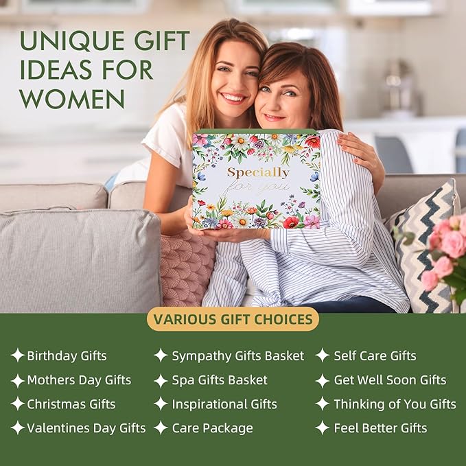 Self Care Get Well Soon Gifts for Women - Spa Care Package for Recovery, Birthday, Sympathy, Thinking of You - Gift Basket for Mom, Wife, Friend, Sister, Her, Encouragement Gift Box