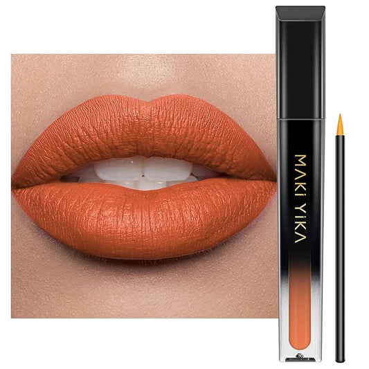 MAKI YIKA Orange Lipstick for Women Color Stay Long Lasting Lipsticks Coral Matte Liquid Lipstick Transferproof Cruelty-Free Lip Color |Coral Nude