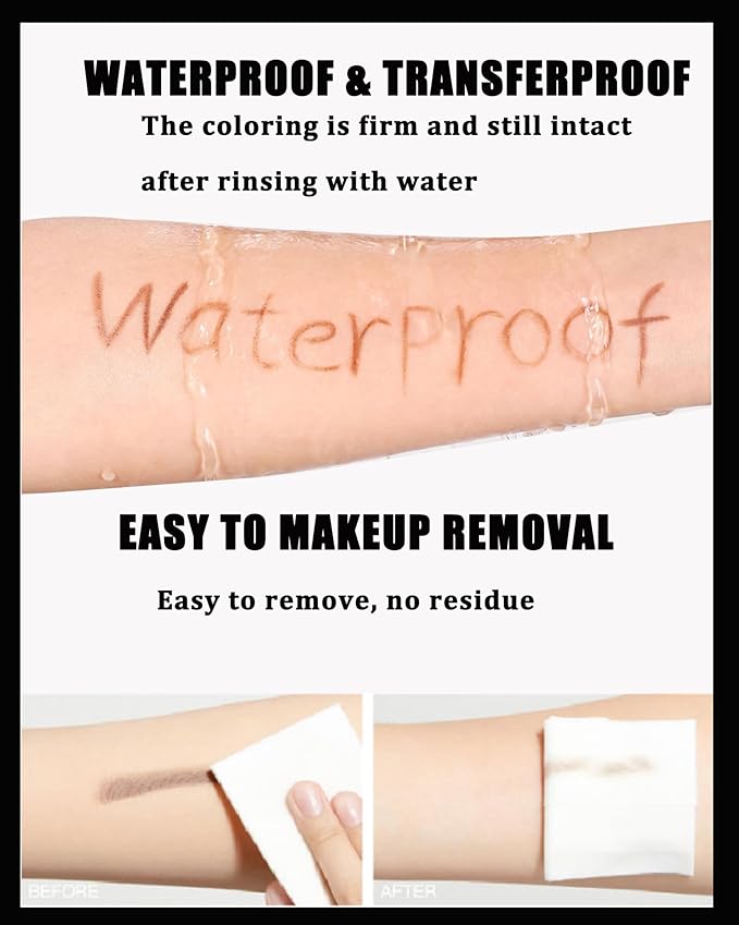 6 Pcs Waterproof Eyebrow Pencil Brown Set,Ultra Fine Professional Eyebrow Retractable Pencil Long Lasting Tinted Micro Brow Pen,Defines,Fills for Perfect&Tiny Brows Women Eye Makeup Gel Pencil-03