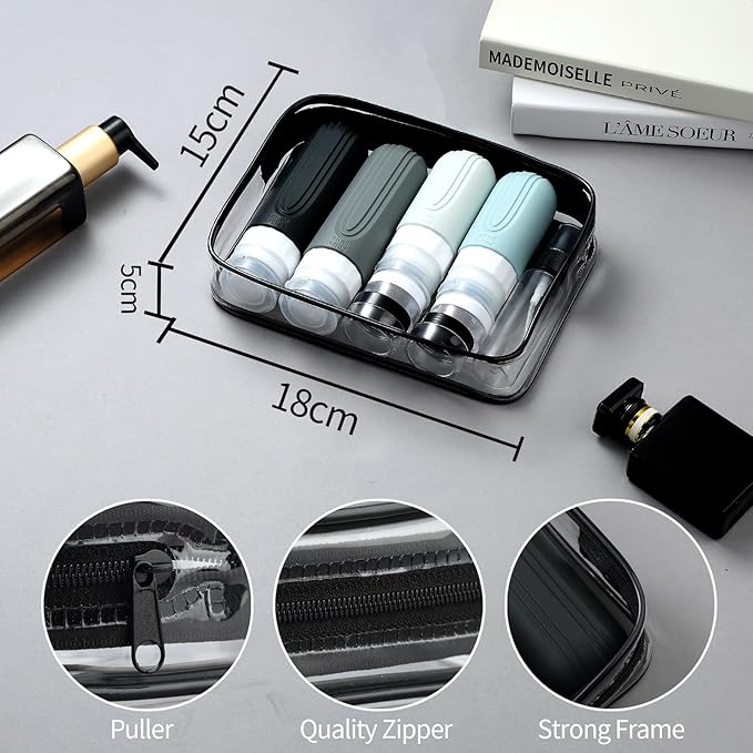 16 Pack Travel Bottles for Toiletries, TSA Approved Silicone Travel Containers jar for Toiletries, Leak Proof Refillable Liqus Shampoo And Conditioner Travel Essentials toiletry Bottles