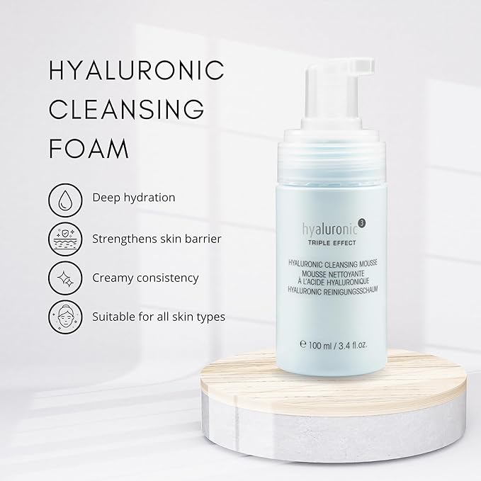 êb être belle Cleansing Foam with Hyaluronic Acid 3D, Skin Care for Women, Lightweight Hydrating Foam Cleanser & Betaine, for All Skin Types, 100 mL