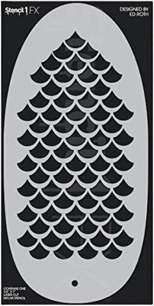 Stencil1FX - Mermaid Scales Eye Makeup Stencil for Costumes, Dress Up, Halloween, Cosplay, Arts, Face Painting