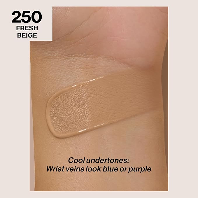 Revlon Liquid Foundation, ColorStay Face Makeup for Combination & Oily Skin, SPF 15, Medium-Full Coverage with Matte Finish, 250 Fresh Beige, 1 fl oz