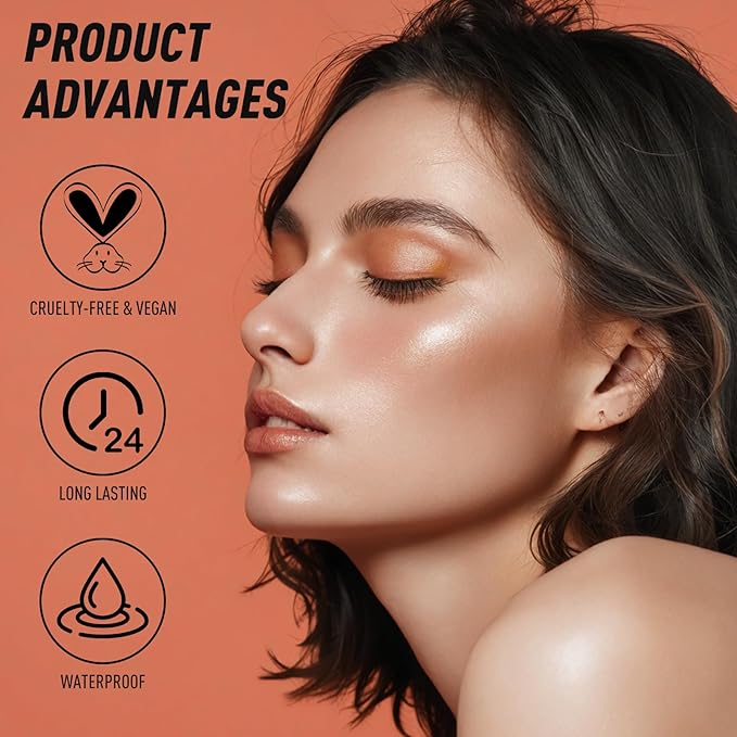 Highlighter Makeup Palette Shimmer Face Body Illuminator Glitter Highlighter Makeup Kit Long Lasting Highly Pigmented Highlighters Makeup Palette #1 Tulip White