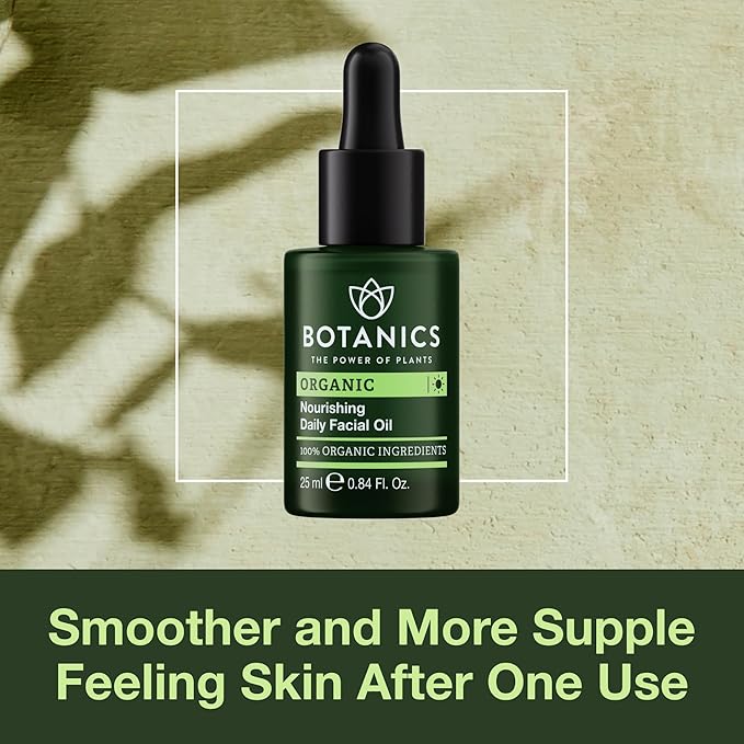 Botanics Hydrating Face Oil for Women & Men - Organic Nourishing Daily Facial Oil - Enriched with Argan & Rosehip Oil - Lightweight & Non-Greasy - Vegan & Cruelty-Free Skin Care (0.84 Fl Oz)