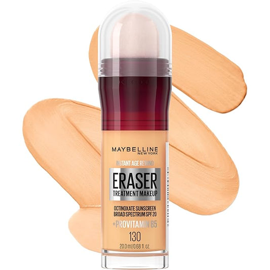 Maybelline Instant Age Rewind Eraser Foundation with SPF 20 and Moisturizing ProVitamin B5, 130, 1 Count (Packaging May Vary)