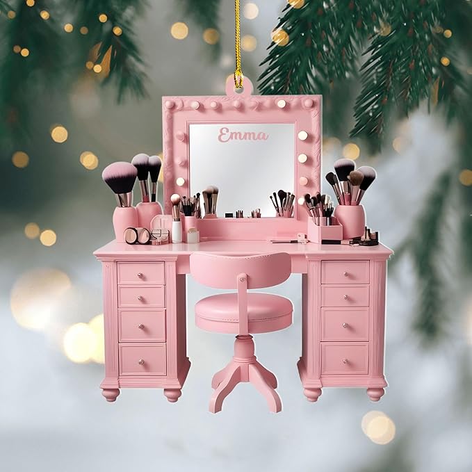 Personalized Makeup Tools Christmas Ornament 2024, Makeup Box Christmas Ornament Gift for Makeup Artist, Christmas Tree Decor for Makeup Shop, Gift for New Makeup Coworkers (MKH10)
