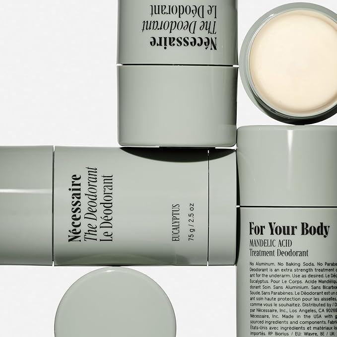 Nécessaire The Deodorant Eucalyptus | Natural Aluminum Free Deodorant For Women & Men. Extra Strength Treatment with Mandelic Acid. Free of Baking Soda, Ozokerite & Parabens (75 g/2.5 oz)