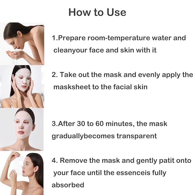 5 Pack Deep Collagen Face Mask, Bio-Collagen Korean Overnight Hydrogel Mask, Anti Wrinkle Firming Lifting Korean Collagen Films for Improve Skin Elasticity, Firming And Moisturizing