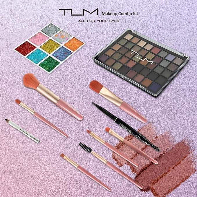 All in One Makeup Kit for Women Full Kit，Make Up Gift Set for Women with 40 Colors Eyeshadow Palette Brush Set&Brow Powder