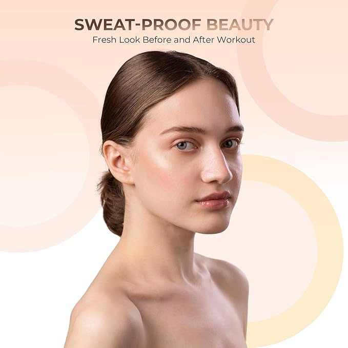 4pc Full Size Kit (Light) Mineral Makeup Matte Translucent Loose Foundation + Kabuki Brush + Concealer + Finishing Setting Powder + Bare Face Full Coverage SPF 30 All Skin Types Waterproof