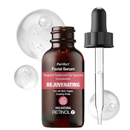 Purifect Retinol Serum for Anti-Aging, Wrinkles & Dark Spots with Vitamin E & Arginine, Made in USA - Targets Fine Lines, Improves Skin Texture, Hydrates & Brightens for Radiant Skin – 1 fl oz