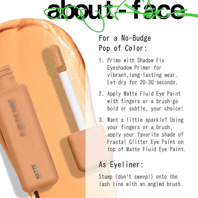 about-face Matte Fluid Eye Paint Light Transcending – High-Pigment Liquid Eyeshadow, Long-Lasting, No-Budge Matte Finish, Vegan & Cruelty-Free (Creamsicle Orange)