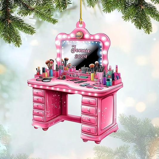Personalized Makeup Tools Ornament – Custom Beauty Christmas Tree Decoration, Holiday Keepsake Gift for Makeup Artists, Cosmetologists, Beauty Lovers, Salon Owners, Families and Coworkers (MKH2)