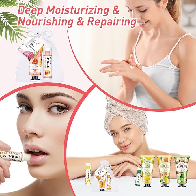 60 Pack Hand Cream Bulk and Lip Balm Bulk Sets, Stocking Stuffers for Women, Christmas Gifts and Bridal Shower Gifts for Guests, Employee Appreciation Gifts, Mom Gifts, Birthday Gifts and Small Gifts