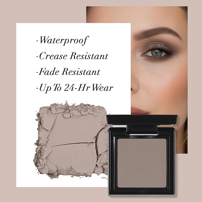 UCANBE Misty Taupe Single Eyeshadow Palette, Neutral Mini Matte Eye Shadow Powder, Highly Pigmented Professional Long-Lasting Waterproof Makeup Pallet for Daily Makeup, Office, Smoky Looks, Contouring