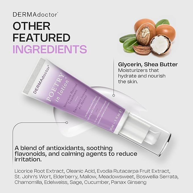 DERMAdoctor Retinol Anti Aging Wrinkle Cream for Dark Spots, Uneven Skin Tone, Discoloration, Anti Wrinkle, Hydrating, Non Irritating, Aging Cream for Face - Dermatologist Formulated Retinoids - 1 Oz