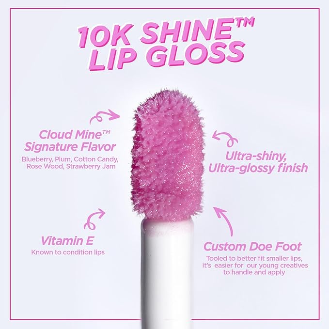 Petite 'N Pretty - WhimsiCali Eyeshadow & Cheek Makeup Palette and 10K Shine Lip Gloss Duo – Natural & Non-Toxic Face Makeup for Kids, Children, Tweens and Teens