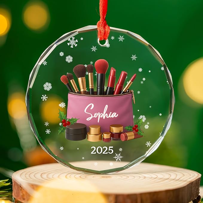 Personalized Makeup Tools Christmas Ornament 2025, Makeup Box Christmas Ornament Gift for Makeup Artist, Christmas Tree Decor for Makeup Shop, Gift for New Makeup Coworkers (Makeup 6)