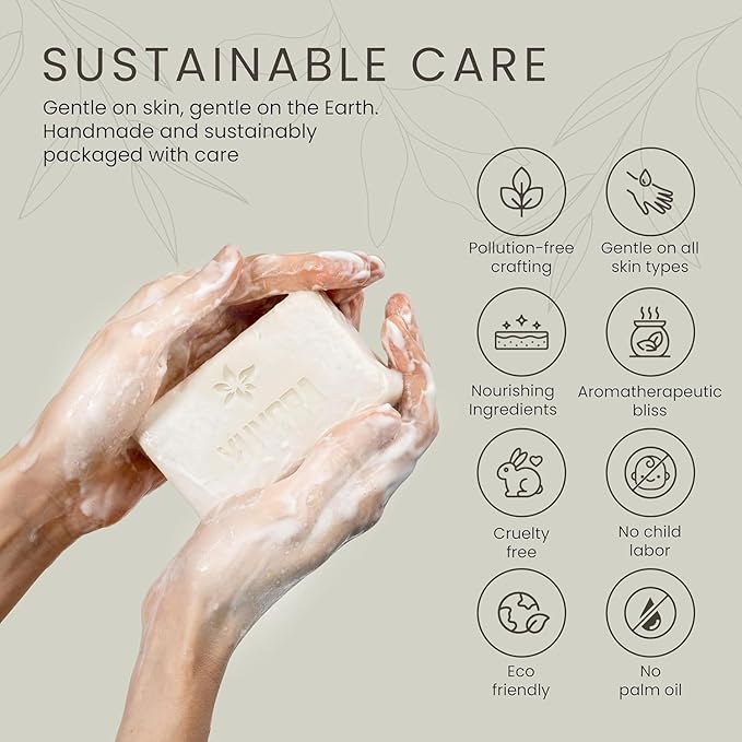 Handmade Women’s Body Soaps 5 OZ Pack of 4 – Long-Lasting Natural Bar Soap – Luxurious Aromatherapy Scents – Moisturizing Herbal Skincare – Gift Set – The Pure Balance