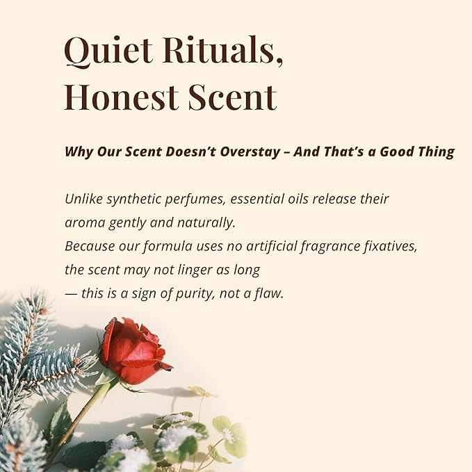 Rose & Fir Aromatherapy Oil for Face & Body Massage – Lightweight Botanical Blend for Hydrating & Nourishing Care, Forest Rose Aroma for Uplifting and Centering Self-Care, 1 fl oz / 30 ml