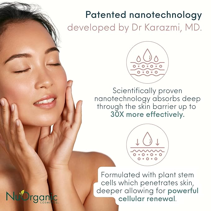 nuorganic Super 20% Vitamin C Serum with Hyaluronic Acid & Plant Stem Cells - Brightening, Anti-Aging for Dark Spots and Fine Lines - Organic & Vegan (1fl Oz)