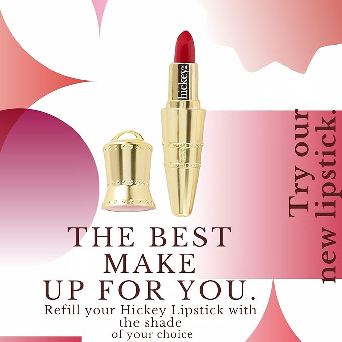 Hickey Lipstick Mile High Organic Perfect Red Lipstick Refillable - Long Lasting Lipstick for Women, Hydrating & Moisturizing Shade, Best Lip Color for Women, Gluten-Free & Vegan with Highly Pigmented