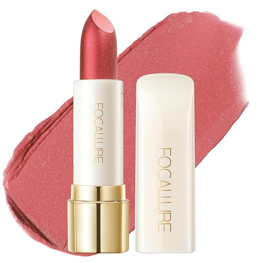 FOCALLURE Moisturizing Shiny Lipstick,Pearl Shimmery Finish,Hydrating Tinted Lip Balm with Creamy Texture,Long Lasting High Pigmented Lip Stain,Killer Queen
