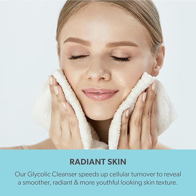 Serious Skincare Glycolic Cleanser - Daily Non-Drying Exfoliating Face Wash - 10% Glycolic Acid - Deep Pore Purifying - Removes Blackheads, Makeup & Impurities 4 Fl. Oz.