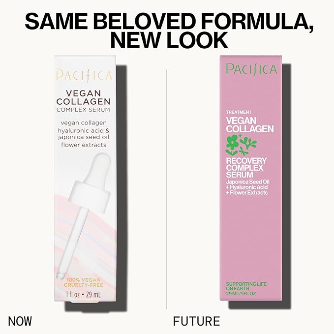 Pacifica Vegan Collagen Complex Face Serum Anti Aging Hydrating Serum w/Hyaluronic Acid for Plumping & Firming Collagen Boosting Facial Serum for Fine Lines & Wrinkles Clean Dermatologist Tested
