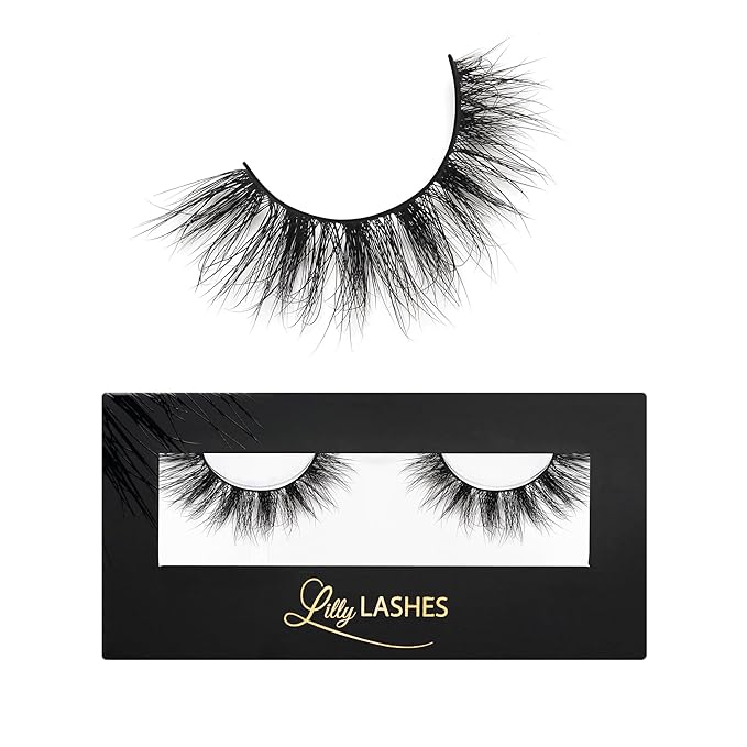 Lilly Lashes Rome 3D Mink Lashes, Mink Eyelashes, The Original Lilly Lash For Wispy & Natural Look, Reusable Eyelashes up to 25x, Fluffy Lashes, Strip Lashes, Lash Glue not Included