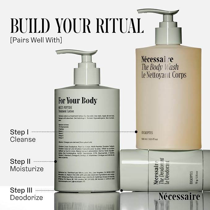 Nécessaire The Deodorant Duo Eucalyptus | Natural Aluminum Free Deodorant For Women & Men. Extra Strength Treatment with Mandelic Acid. Free of Baking Soda, Ozokerite & Parabens (75 g/2.5 oz)