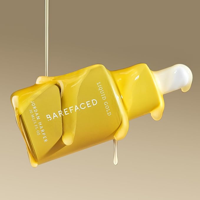 Barefaced Liquid Gold 1 Fl Oz - 15% Vitamin C Serum with Hyaluronic Acid & Vitamin E for Anti-Aging, and Hydration, Antioxidant Formula, Reduces Dark Spots, Acne & Wrinkles