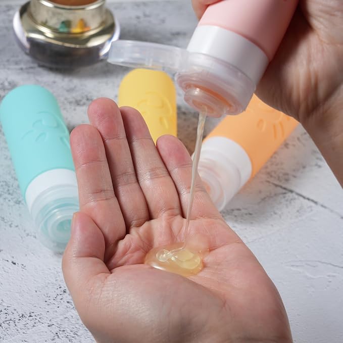 Travel Bottles - TSA Approved 3oz Leak Proof Containers for Toiletries (Multicolored)